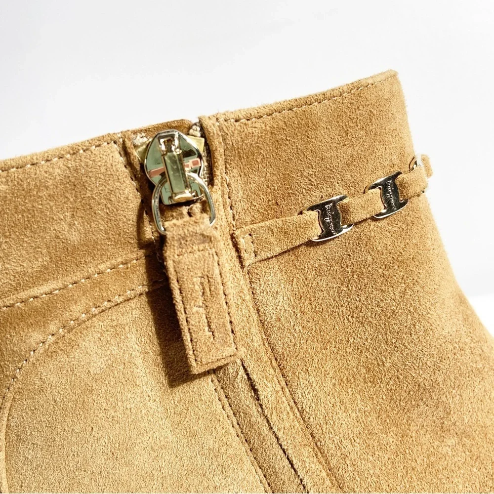 Ferragamo 75mm Ghila suede ankle boots
